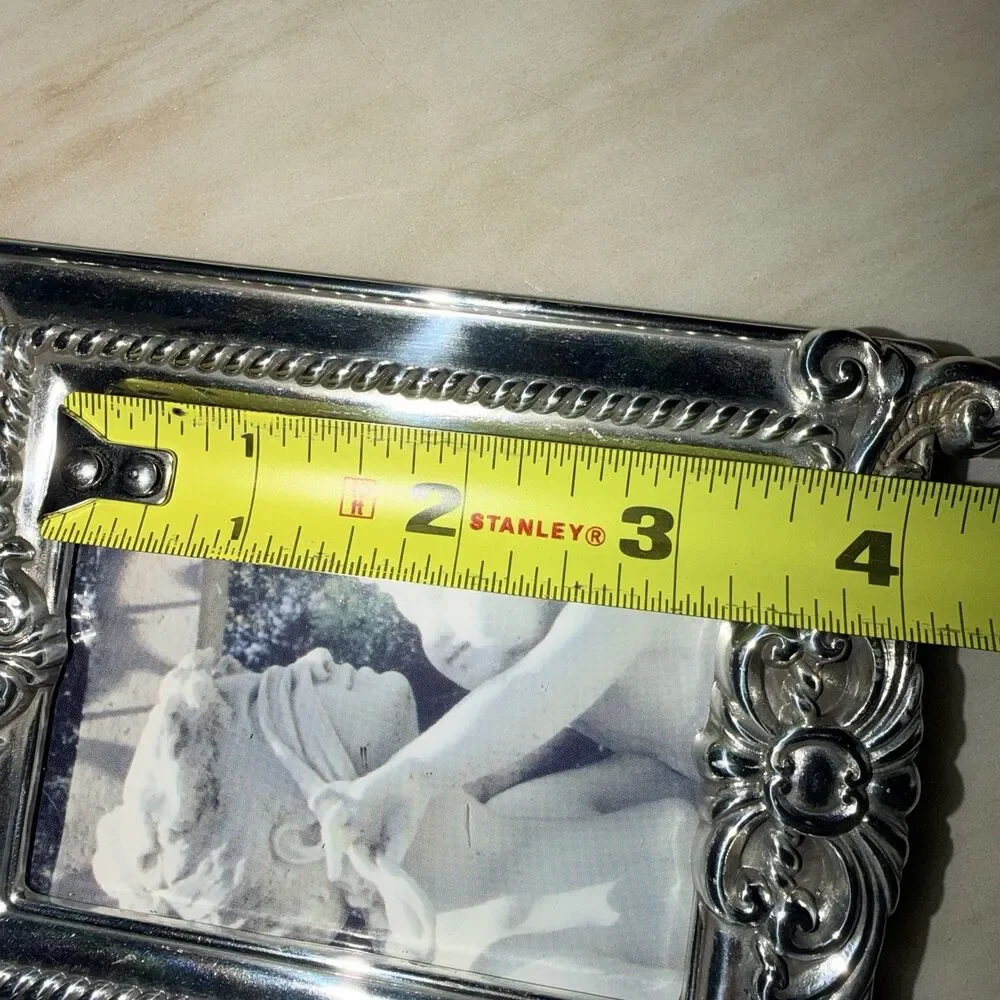 Brighton Vintage Napoleon Photo Frame SilverTone Ornate Baroque Small Taiwan